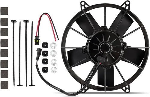 Vista 2 de Mishimoto MMFAN-10HD Race Line Ventilador de radiador de alto flujo, ajuste universal de 10 pulgadas, 12 voltios, negro