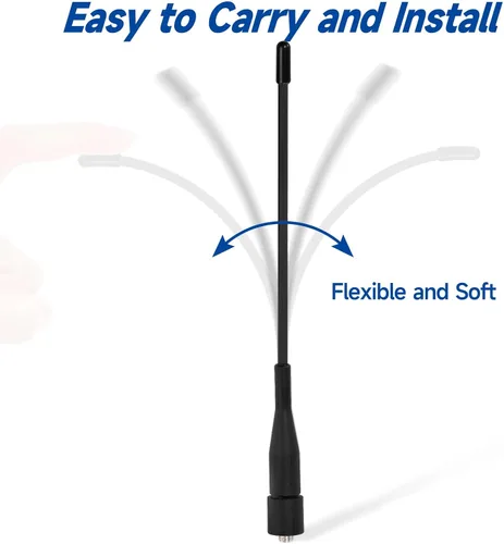 Vista 3 de Eightwood Antena de radio bidireccional de 6 pulgadas, VHF/UHF de doble banda SMA hembra flexible de mano antena de radio de mano 2