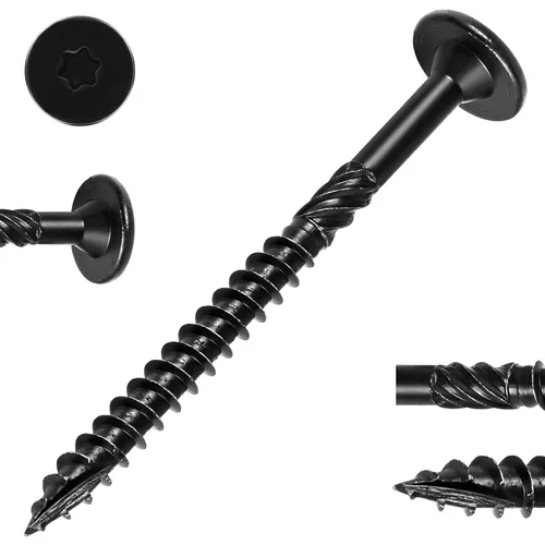 Vista 13 de FMhotu 100 Tornillos para Madera Negros con Cabeza de Estrella de 2-7/8 Pulgadas - Tornillos Resistentes al Óxido para Terrazas de Madera