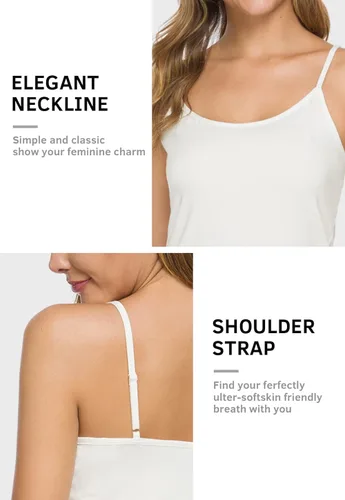 Vista 4 de Knuffnee Camisetas básicas para mujer, con tirantes delgados, ajustables, paquete de 4