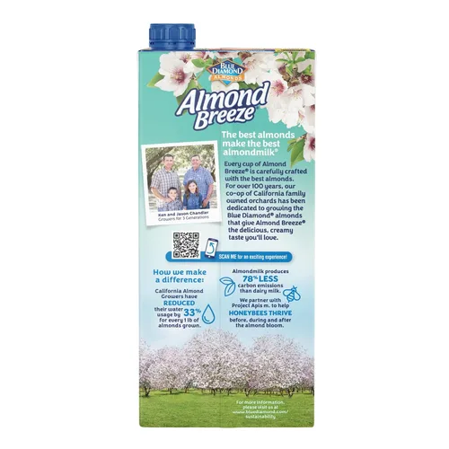 Vista 4 de Almond Breeze Mezcla de coco de almendras sin lácteos, vainilla sin azúcar, 32 onzas líquidas