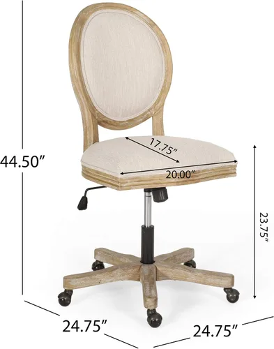 Vista 9 de Silla de oficina giratoria tapizada Pishkin - Beige/Natural
