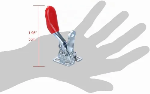 Vista 3 de E-TING 4 unidades herramienta de mano Toggle Clamp 201A Rojo Antiderrapante 201-A abrazadera Horizontal.