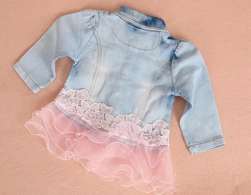 Vista 4 de Yao Conjuntos de ropa de mezclilla para bebés y niñas, conjuntos de 3 piezas, camisa de mezclilla y jeans