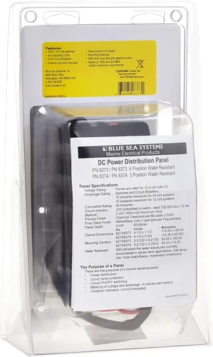 Vista 2 de Blue Sea SystemsPANEL H2O 12VDC CLB 6POS BK VERT