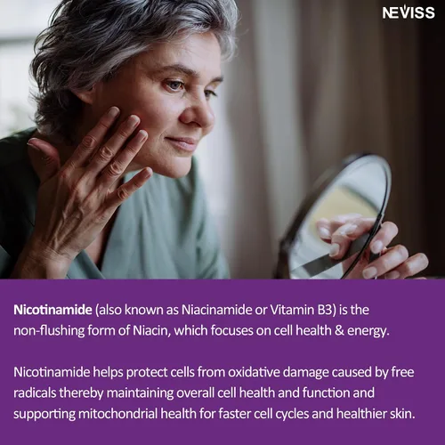 Vista 4 de Gomitas de nicotinamida de 500 mg (niacina libre de rubor) Suplemento de niacinamida de vitamina B3 para regeneración celular, niveles de NAD+