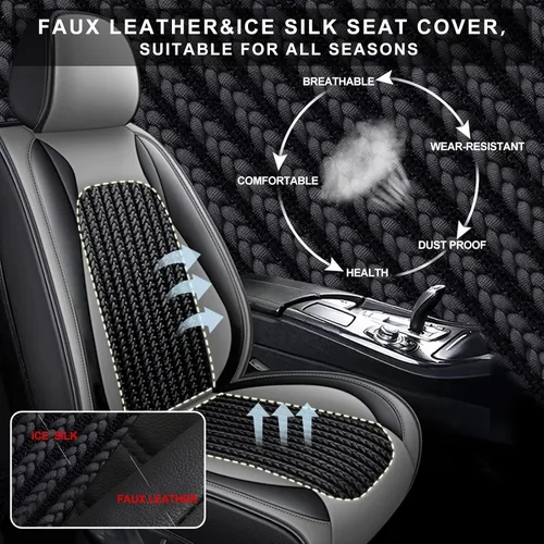 Vista 4 de TTX LIGHTING Fundas para Asientos de Coche Juego Completo Compatible con Nissan Frontier 2007-2024 2025 Protector de Asiento de Cuero Impermeable