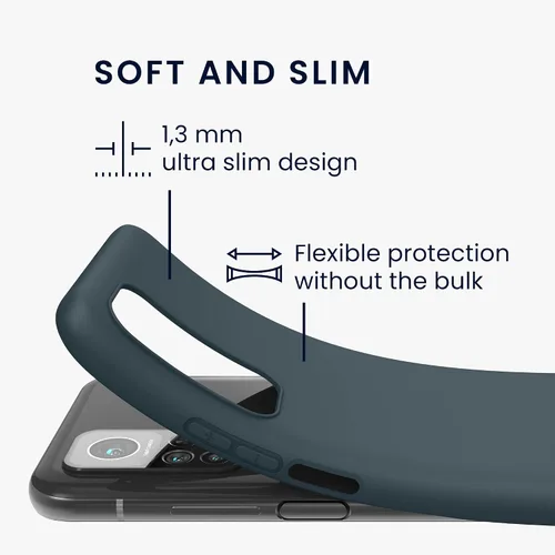 Vista 2 de kwmobile Funda compatible con Xiaomi Mi 10T/Mi 10T Pro - Funda protectora de silicona TPU suave y delgada - Pizarra oscura