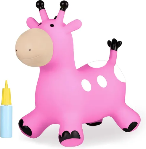 Vista 10 de INPANY Caballo hinchable, juguetes de tolva de dinosaurio, animal que rebota para niños, decoraciones de fiesta de dinosaurios, inflable para niños