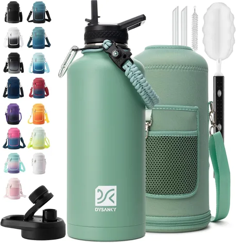 Vista 68 de DYSANKY Botella de agua aislada de 32 onzas, metal al vacío de acero inoxidable grueso, jarra de agua deportiva portátil para gimnasio y senderismo