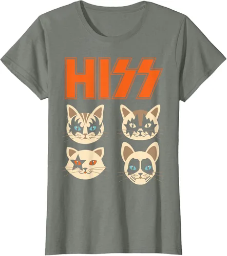 Vista 12 de Camiseta Hiss Funny Cats Kittens Rock Rockin, Negro