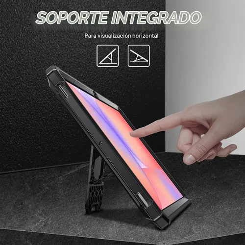 Vista 3 de Fintie Funda a prueba de golpes para Samsung Galaxy Tab S10 Lite/S10 FE/S9 Negro