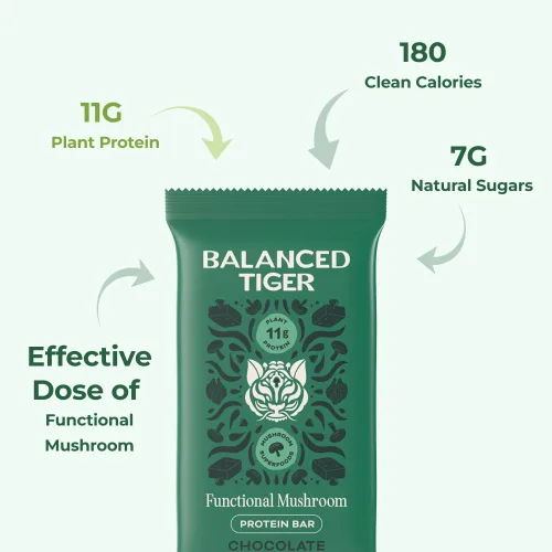 Vista 4 de Barras de proteína de hongos Chaga, dosis completa (1500 mg) en cada barra, barras de proteína veganas, nootrópicas, adaptógenos, barras