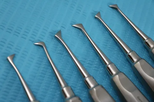 Vista 7 de Juego de 6 elevadores dentales de acero inoxidable alemán para extracción de dientes pequeños, medianos y grandes