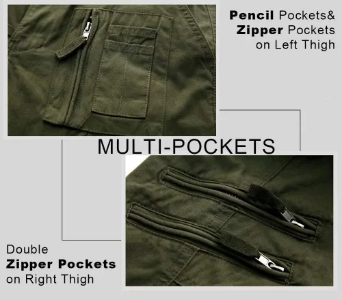Vista 4 de MAGCOMSEN Pantalones tácticos para hombre, 9 bolsillos, pantalones de carga Ripstop