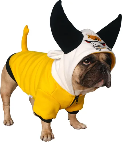 Vista 9 de iChoue - Disfraces para perros, suéteres divertidos, abrigos de invierno, sudaderas con capucha, Frenchie Pitbull Corgi, Pug Inglés, cachorro, S