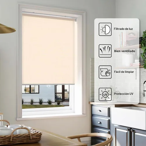 Vista 2 de LazBlinds - Persianas enrollables sin herramientas, sin taladro, sin cuerdas, para ventanas, protección UV, aislamiento térmico, filtro de luz