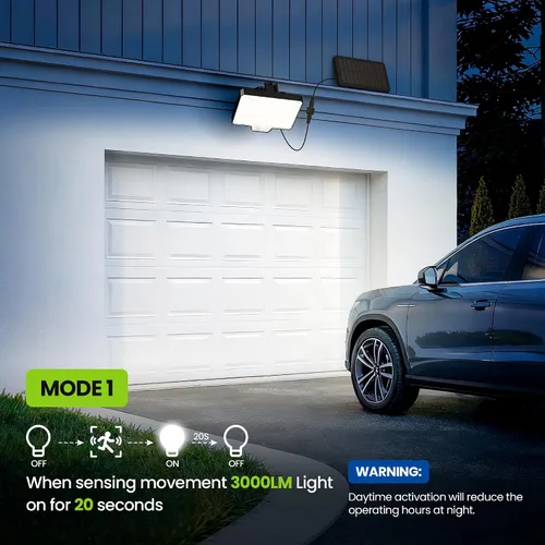 Vista 10 de Luces solares de inundación al aire libre, luces de sensor de movimiento LED 294 para exteriores, luz solar impermeable IP67 para exteriores, luces