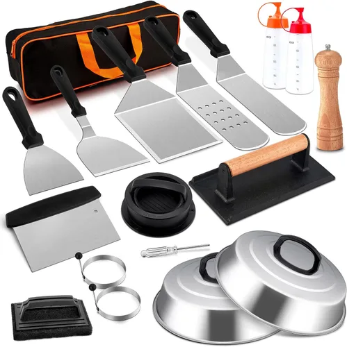Vista 9 de Kit de Accesorios para Plancha, Joyfair 18 Piezas de Accesorios para Plancha de Superficie Plana para Blackstone, Juego de Herramientas de Plancha