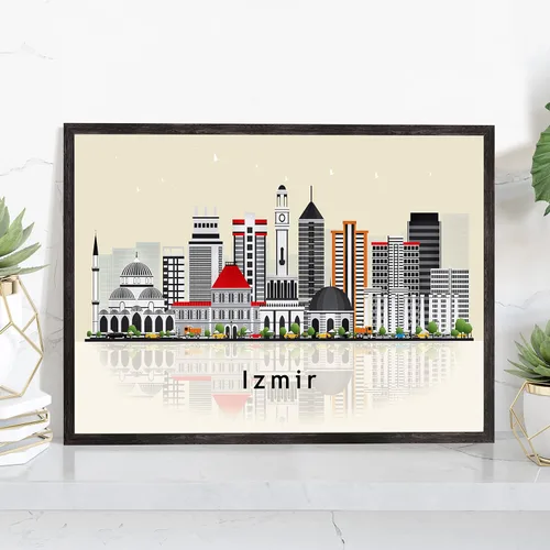 Vista 29 de Pera Print ADANA - Póster de Adana Turquía, ilustración de horizonte urbano de ciudad, póster moderno de pavo, impresión de paisaje urbano y punto