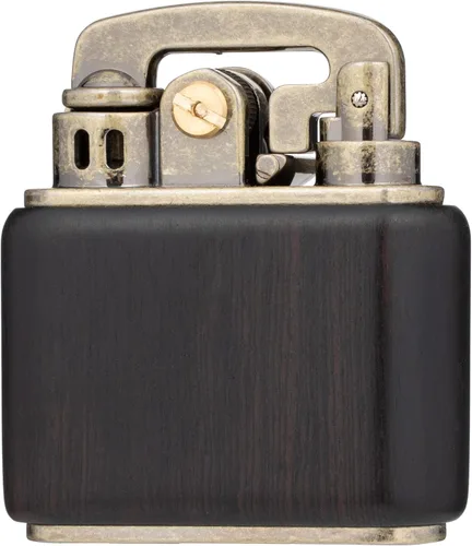 Vista 3 de Caja de madera de madera tipo antiguo suave llama balancín brazo elevador brazo queroseno encendedor (madera de ébano)