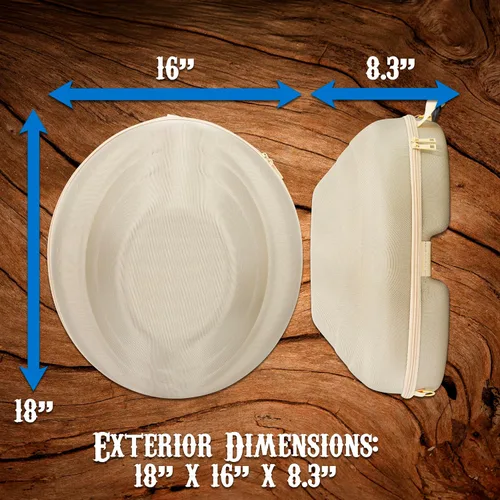 Vista 7 de CASEMATIX Caja de sombrero de vaquero y almacenamiento portátil para sombreros de vaquero para bordes de hasta 4.75 pulgadas, funda rígida
