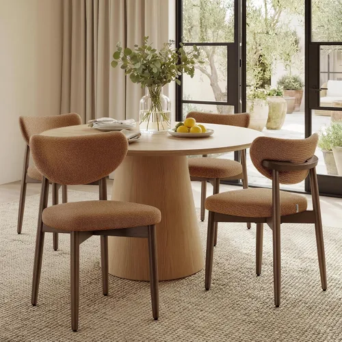 Vista 14 de VASAGLE Juego de 2 sillas de comedor de madera, sillas de cocina tapizadas con patas de madera maciza, respaldo curvado ergonómico, mango integrado
