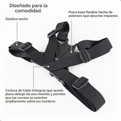Vista 4 de STUNTMAN Montaje en el pecho con gancho en J para GoPro y otras cámaras de acción
