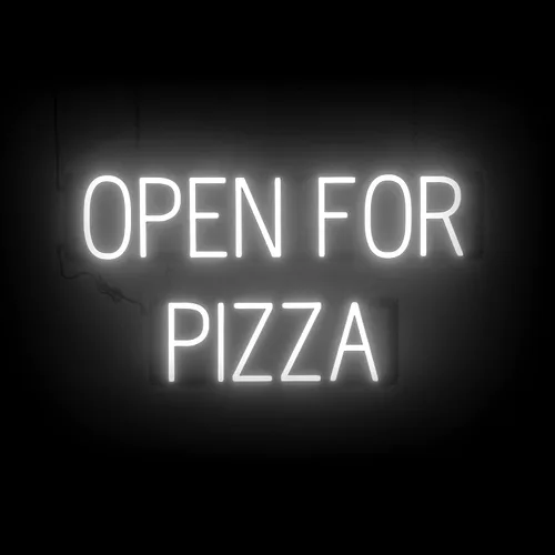 Vista 25 de SpellBrite Cartel PIZZA Letrero relacionado con pizza con aspecto de neón, fuente de luz LED azul 17.6 x 6.3 pulgadas Ultra-Bright