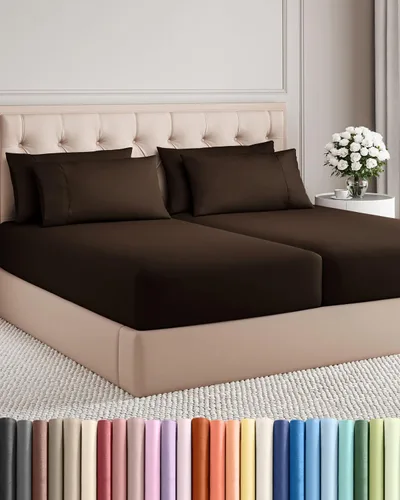 Vista 91 de Juego de sábanas Twin de 4 piezas - Cómodo, transpirable y refrescante - Juego de ropa de cama de lujo de hotel ultrasuave con bolsillos profundos
