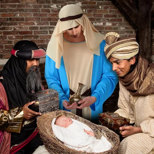 Vista 5 de Liitrsh Disfraz religioso bíblico de Noé de Jesús, 5 piezas, para hombre, accesorios de Halloween