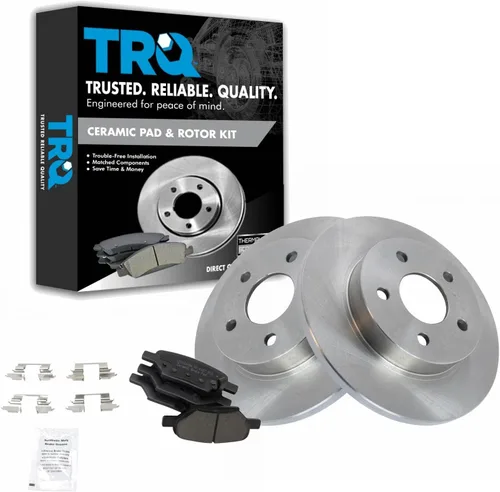 Vista 136 de TRQ Juego de pastillas de freno y rotor de cerámica trasera compatible con Honda Accord V6 1998-02 3.0L con frenos de disco traseros 02-06 Acura RSX
