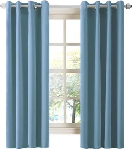Vista 32 de LA PALMA Cortinas opacas con aislamiento térmico y ojales, para sala de estar, dormitorio, paquete de 2 paneles