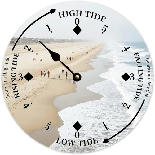 Vista 45 de Tide Clock for Wall Myrtle Beach Time Coastal Clocks Beach Navy-3