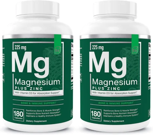 Vista 11 de Elementos Esenciales Magnesio Plus Zinc con Vitamina D3 Científicamente Formulado para Apoyo al Corazón, Huesos y Músculos Complejo de Magnesio