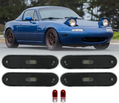 Vista 15 de USR 90-97 Miata MX-5 NA 7” Pulgadas Redondas H6024 Faros LED Proyector H6014 Negro Carcasa 6024 Haz Alto/Bajo Sellado (Par) Compatible con Mazda