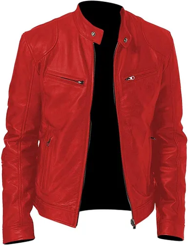 Vista 24 de Lambskin Leather Jacket for Men - Vintage Distressed Brown Biker Coat
