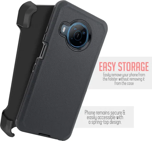 Vista 3 de Funda para teléfono Nokia X100 Funda con clip para cinturón con protector de pantalla integrado, soporte a prueba de golpes resistente para teléfono