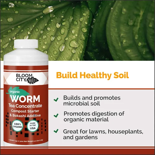 Vista 2 de Bloom City concentrado de té de lombrices orgánico y compost y potenciador Bokashi, 1/2 pinta (8 oz)