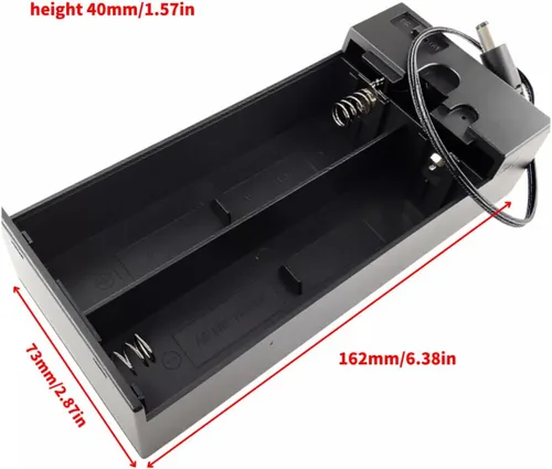 Vista 17 de 2 unidades de soporte para pilas D de 8 ranuras con respaldo doble y cables, caja para pilas de tamaño D de 8x1.5V 8D bilateral
