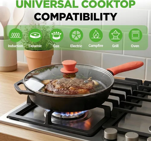 Vista 2 de NutriChef 10 "Pre-sazonado de hierro fundido PFOA-Free Horno Cocina Nón