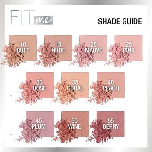 Vista 6 de Maybelline Fit Me - Polvo de acabado suelto + paquete de maquillaje Fit Me Blush, incluye 1 polvo fijador en feria y 1 rubor en rosa