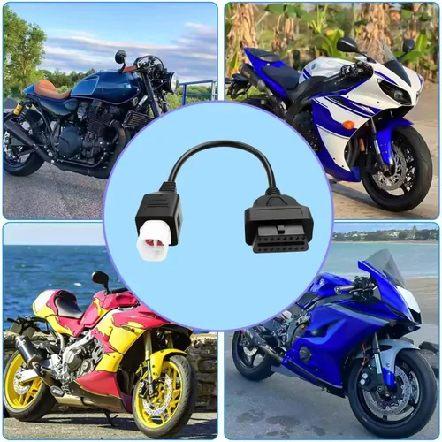 Vista 6 de Adaptador OBD2 de 4 pines compatible con OBD a 4 pines para cable de diagnóstico de motocicleta Yamaha, adaptador OBD2 de 4 pines compatible