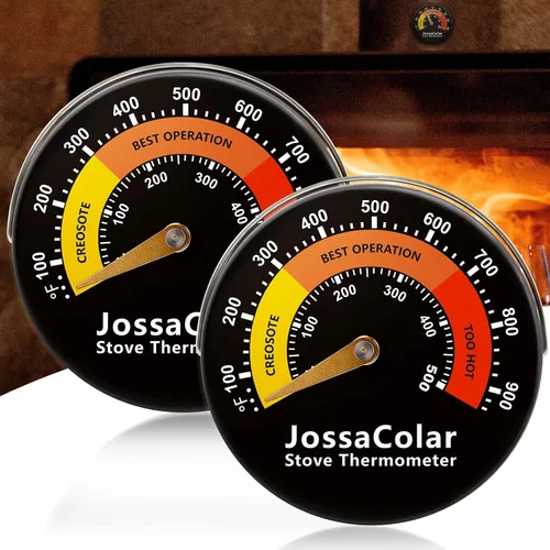 Vista 8 de JossaColar Termómetro de estufa de leña Termómetro magnético para estufa, chimenea y medidor de temperatura de combustión