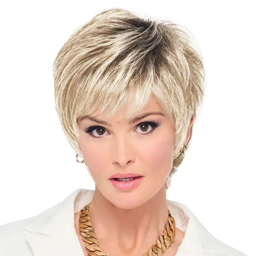 Vista 25 de Raquel Welch - Peluca corta Bob atada a mano feroz y enfocada por Hairuwear, gorra de tamaño medio, castaño iluminado por el sol RL10/12