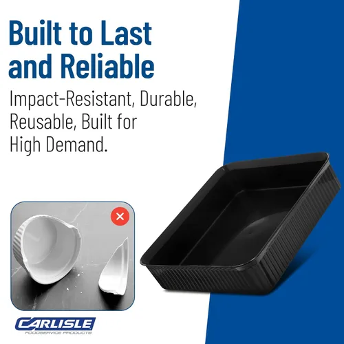 Vista 6 de Carlisle FoodService Products Black Deli Crock – 811203 Deli Tray for Refrigerator, Rectangular Food Storage for Cold Items, Commercial Buffet Use