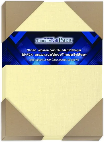 Vista 12 de 100 hojas de papel de cubierta de lino natural 80# - 3 x 5 pulgadas (3 x 5 pulgadas) Índice, tarjeta de recetas, foto, tamaño del marco