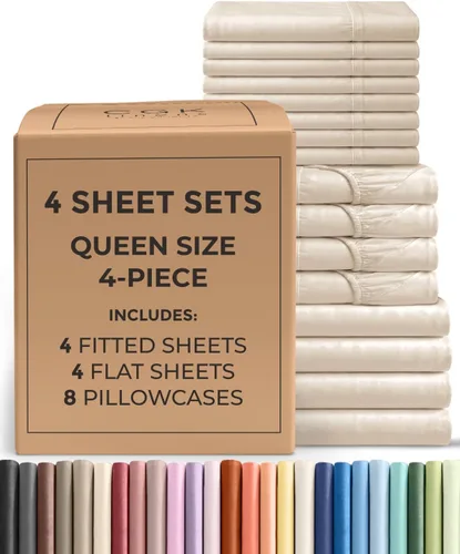 Vista 346 de Pack of 2, Twin Size 3 Piece Sheet Set - Breathable & Cooling - White