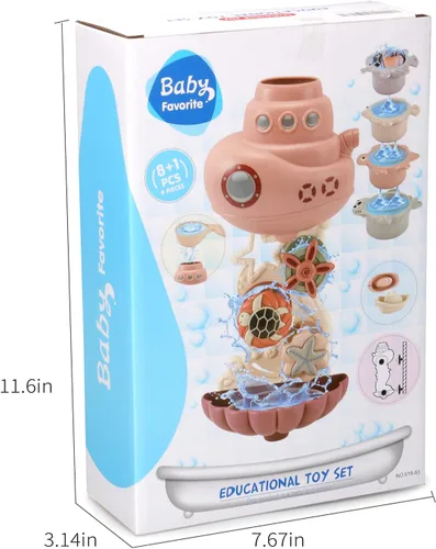 Vista 8 de Juguetes de baño para niños de 1 a 3 años y niños pequeños de 2 a 4 años - Juego de bebés para bebés de 6 a 12 meses - Juego de juguetes de bañera