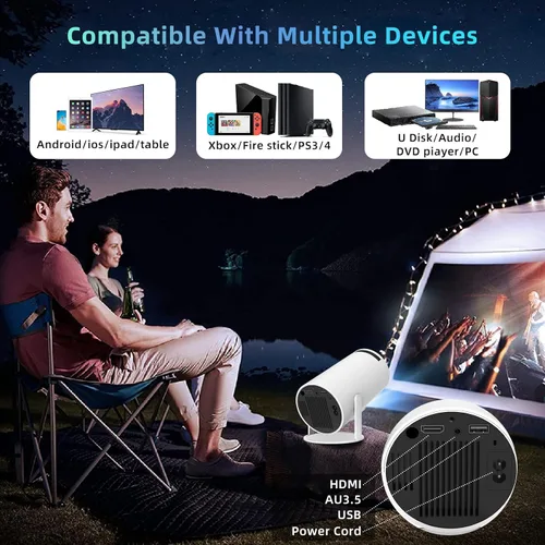 Vista 10 de Mini proyector inteligente de 40 a 130 pulgadas 4K 5G WIFI, experiencia de pantalla grande con sonido 360 premium, proyector de película Bluetooth